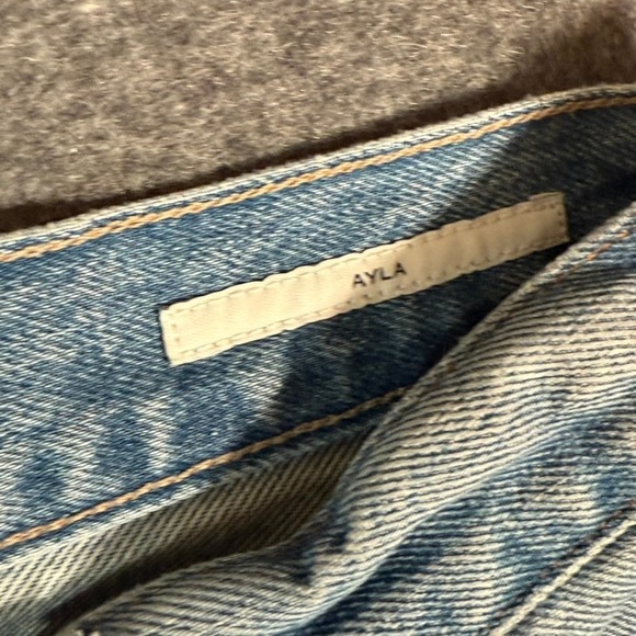 Citizens of Humanity Ayla Wide Leg Crop Jeans Distressed Frayed Hem Denim Sz 28 - Picture 7 of 13